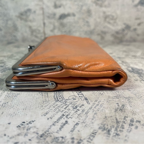 HOBO Lauren clutch wallet orange leather vintage - Picture 2 of 14